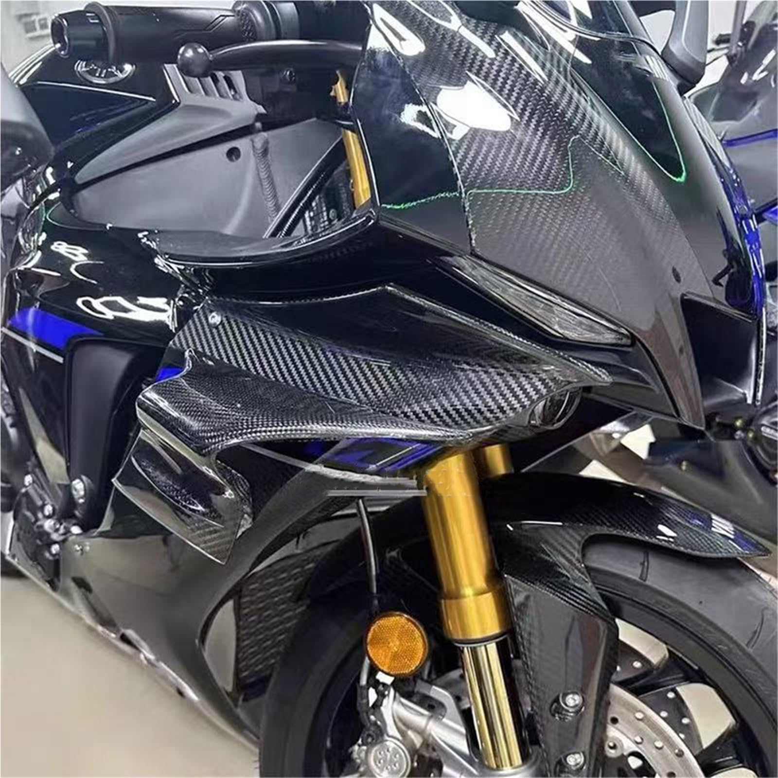 Front Bumper Splitter dachowy Pasuje do Yamaha YZFR1 2015-2024 YZFR6 2017-2023 Skrzydło, prowadnica powietrza, spojler, lotka, stała osłona skrzydła
