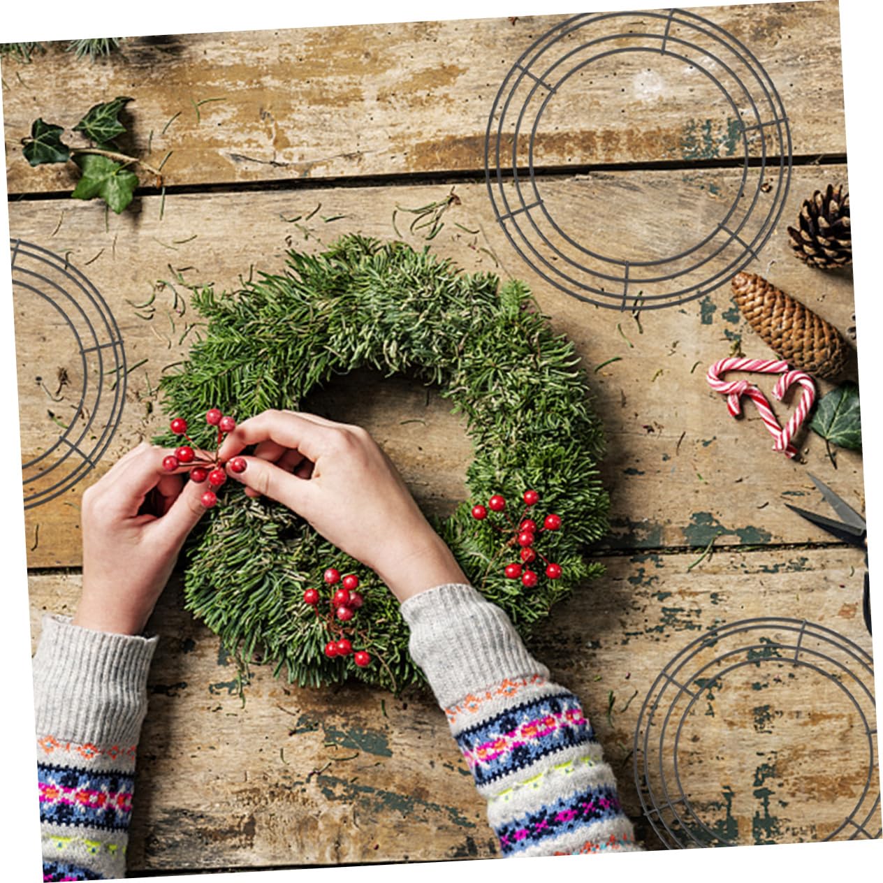 10stücke Wreath Frame Runde Eisenring Für Kranzherstellung Wiederverwendbare Dekoration Für Weihnachten Hochzeiten Halloween Und Besondere Anlässe