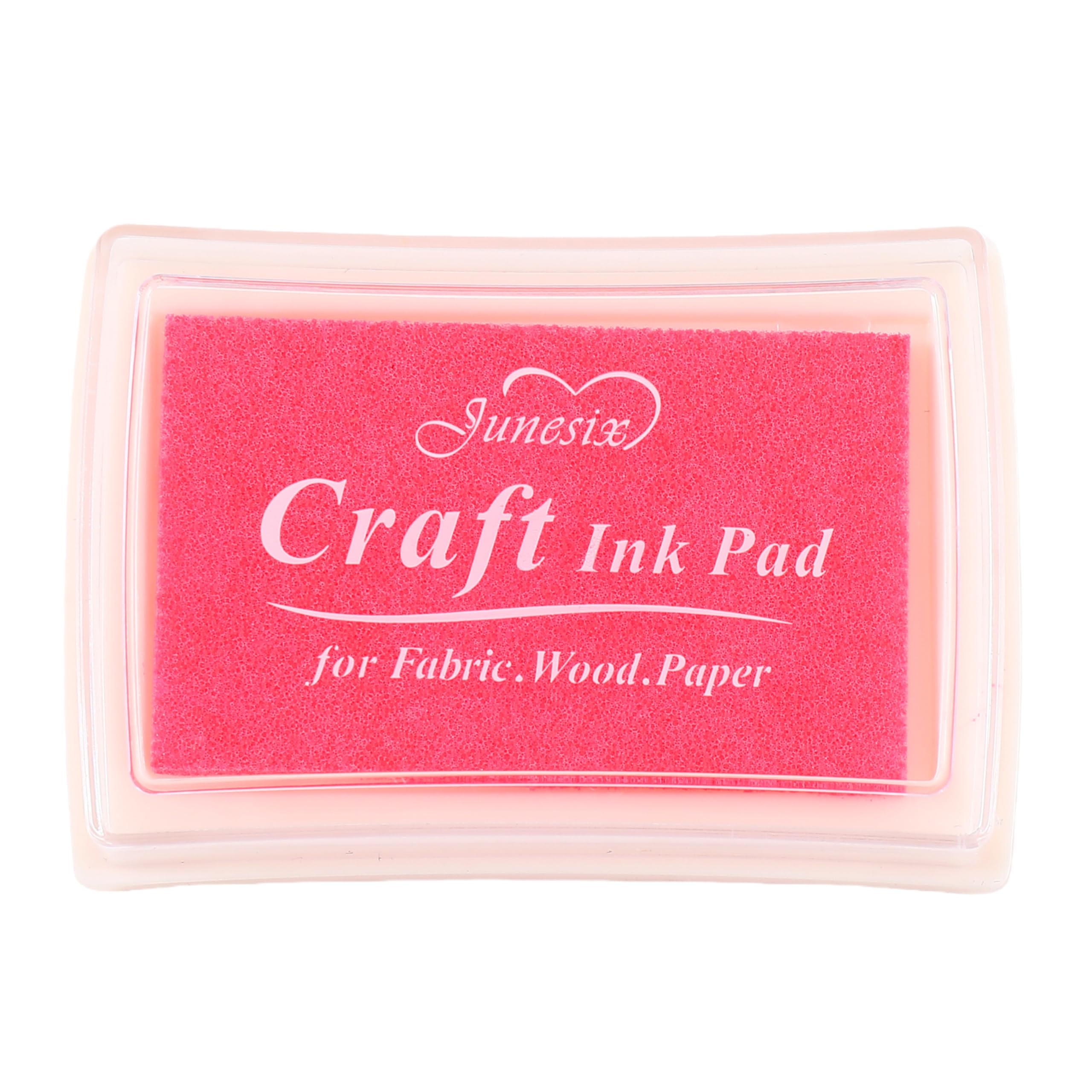 Craft Ink Stamp Pad for Paper Wood Fabric 15 Colors Available for Rubber Stamps (Pink)