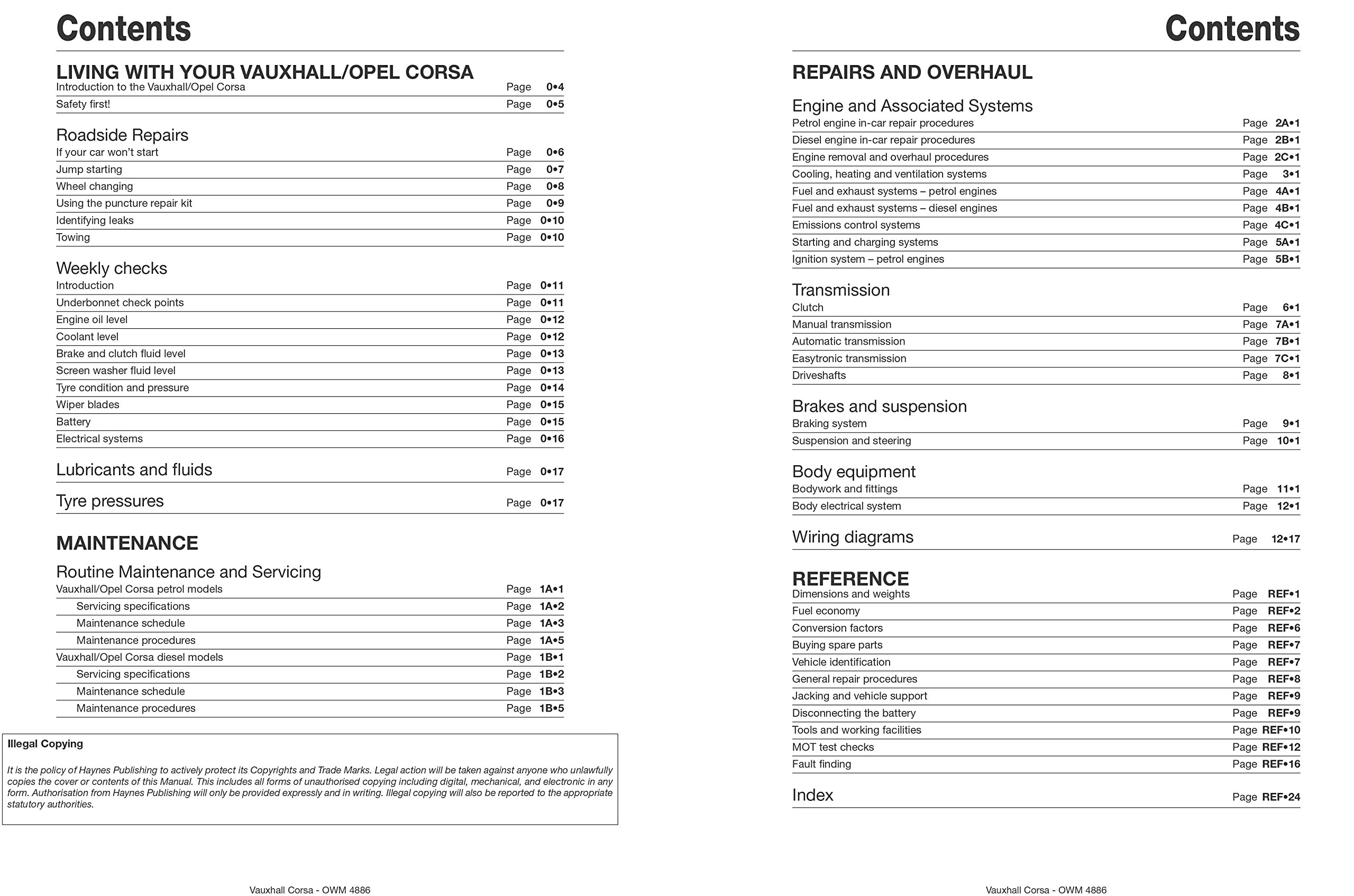 Vauxhall/Opel Corsa Petrol & Diesel (Sept 06 - 10) Haynes Repair Manual
