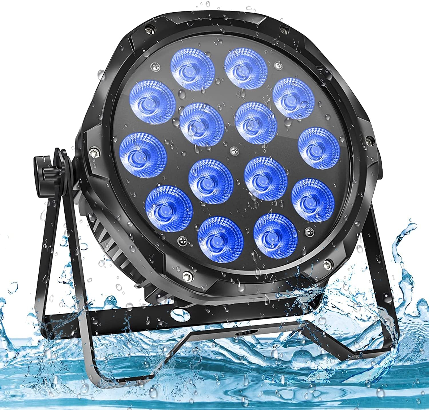 Front view of U`King 70W 14-LED Waterproof RGBW DMX512 Stage Par Light