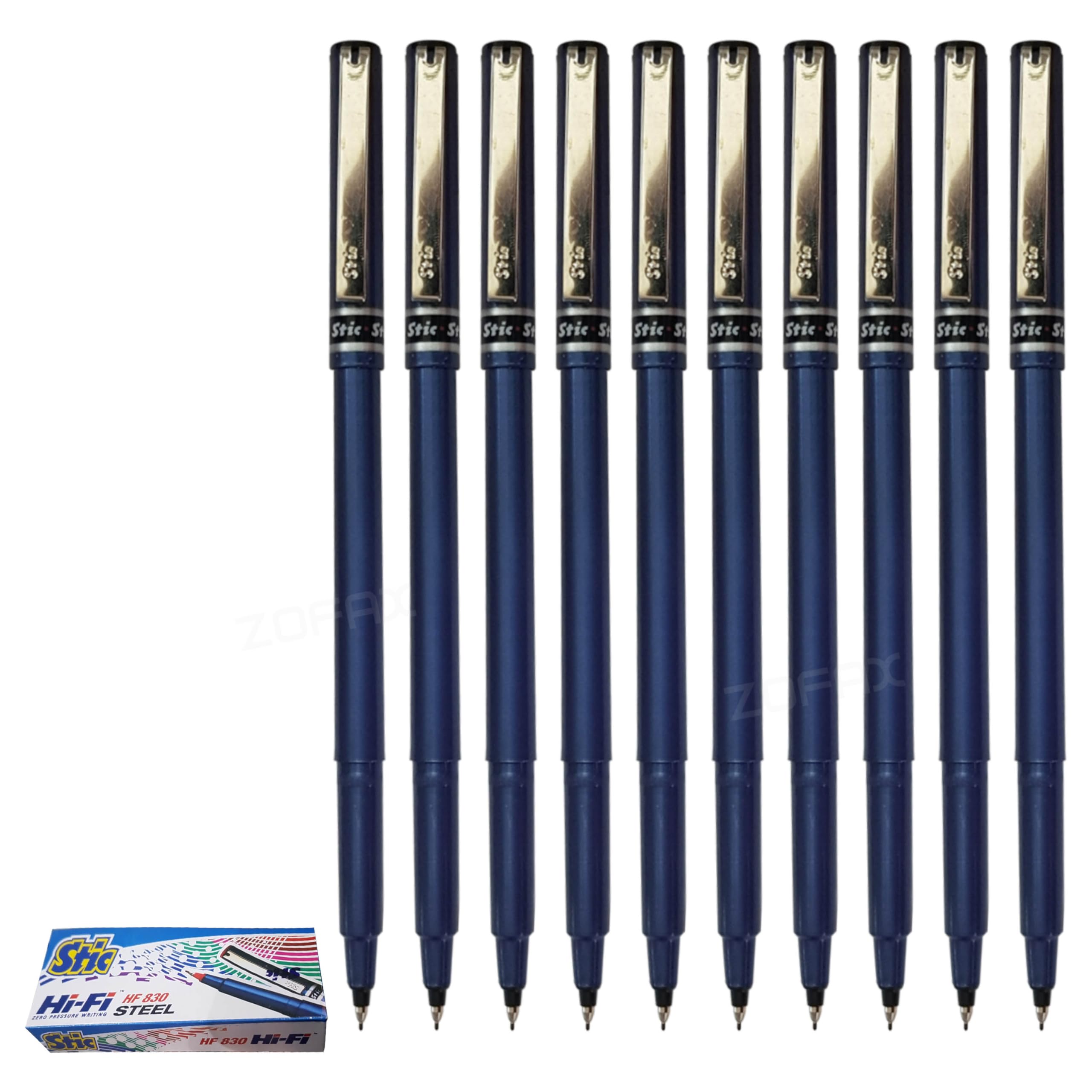 HF830 Fineliner Pens, BLACK, Fine Point (0.5mm), Pack of 10