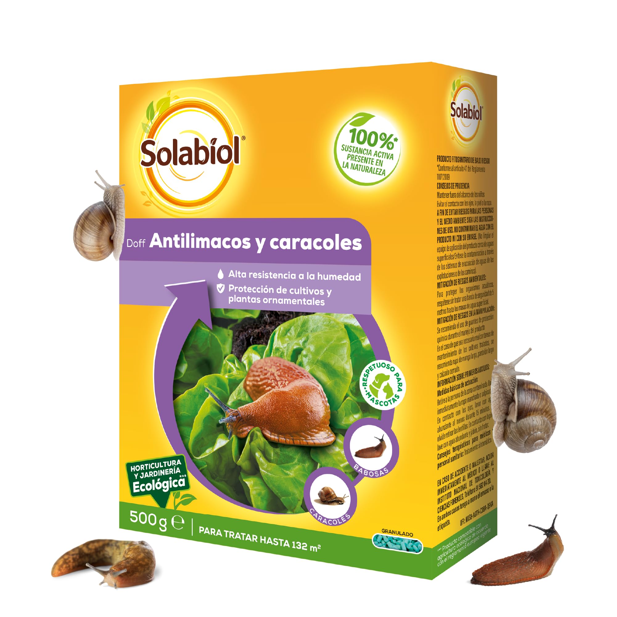 Solabiol Anticaracoles Natural RB. Protección Natural contra Caracoles y babosas. 100% Ingredientes Naturales