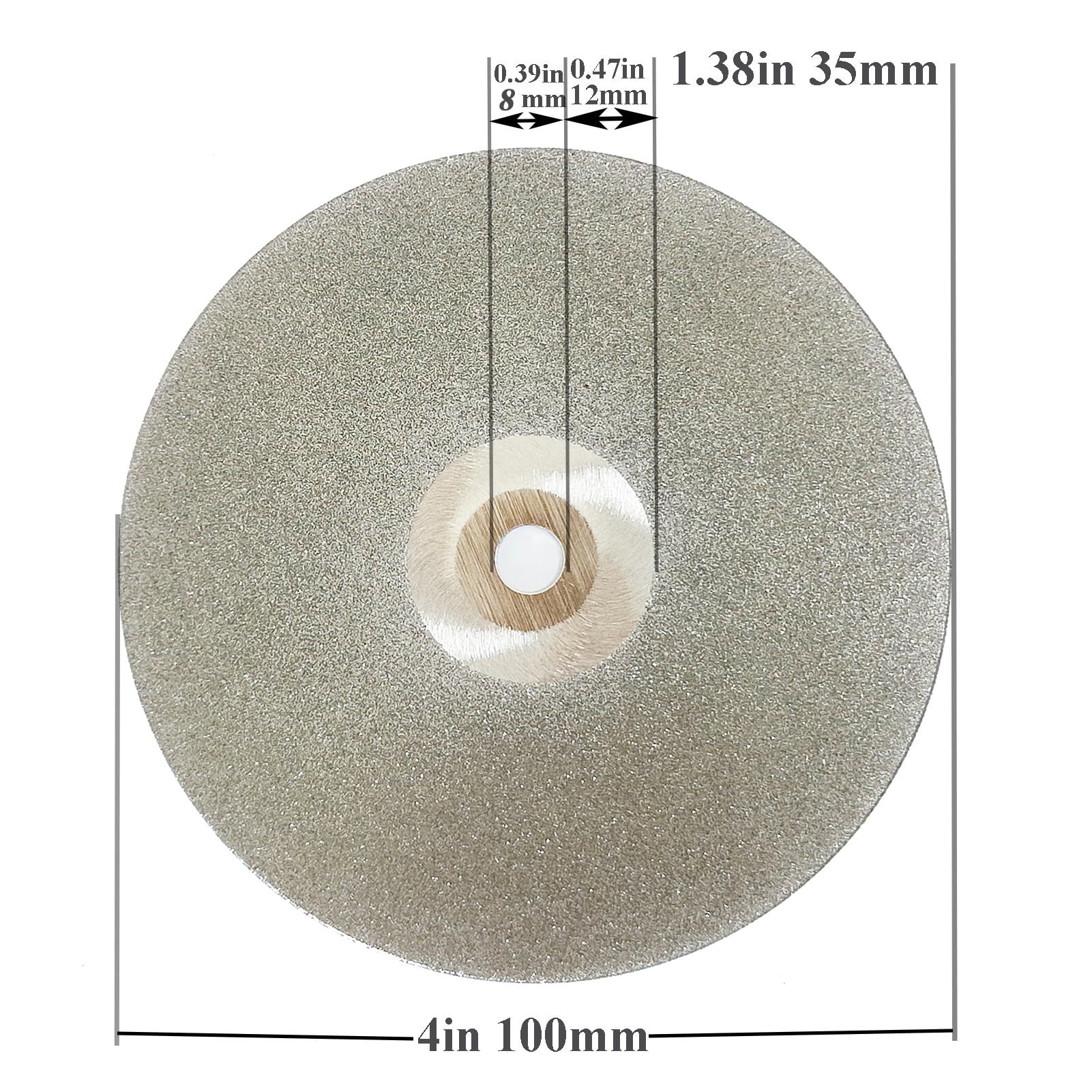 Diamant-Polierpads Set, 10,2 cm, 8 Stück, Körnung 320-600-1200, für Glaskristall, Jaspis, Granitstein