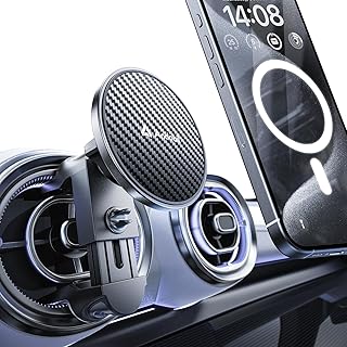 andobil Car Mobile Phone Holder for MagSafe Car Holder Round Ventilation [20 x N56 Strongest Magnets] Magnetic Car Mobile Phone Holder for Mercede Benz A/B/C/E/S-Class/Sprinter/W206/Audi Accessories