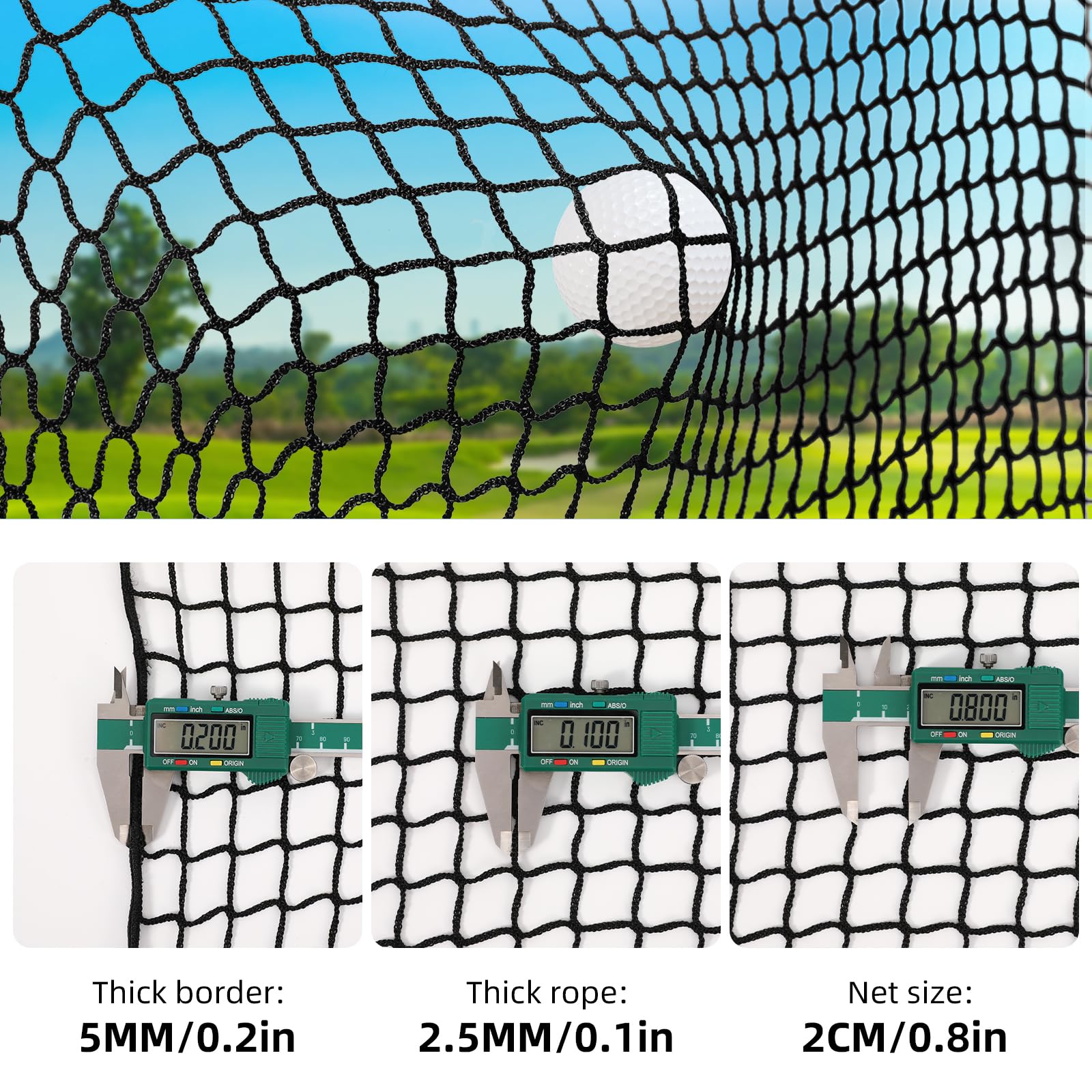 Amazgolf 10x10ft Golf Batting Cage with Quick Installation Tool and Rope, Practice Net for Indoor, Outdoor, Ceiling, Garage, Driver, Golf Simulator, Impact Screen