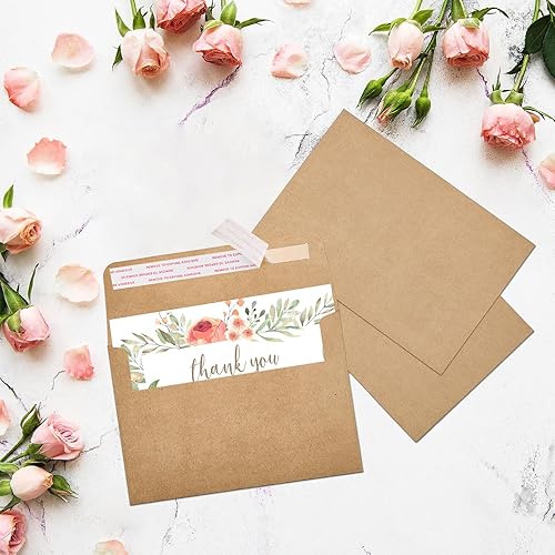 Miniatura 7 de ACSTEP Paquete de 100 sobres A4 de 4-14 x 6-14 pulgadas, autoadhesivos, papel kraft marrón de 4 x 6 pulgadas, para bodas, invitaciones, fotos,