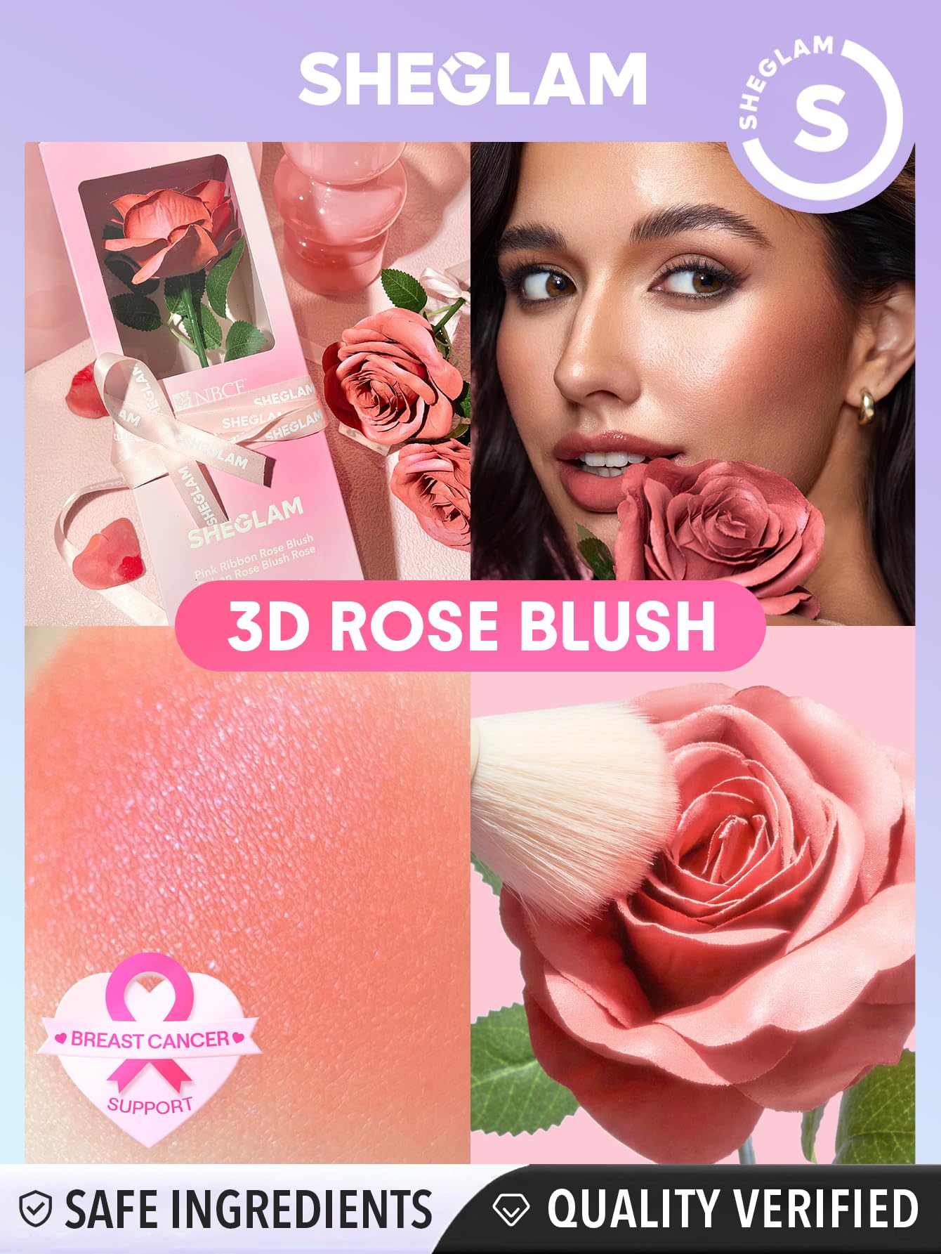 SHEGLAM Pink Ribbon Rose Blush Creamy, Lightweight, Smooth, Blendable, Long-lasting All-Day Face Enhancing Makeup Color