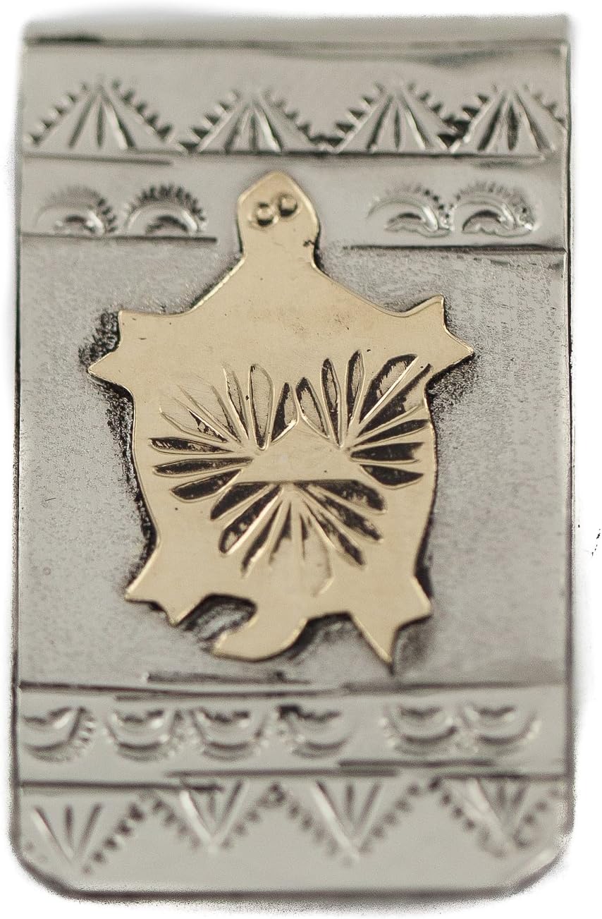 $180Tag Horny Toad Certified 12ktGF Silver Navajo Native American Money Clip 91002 Made by Loma Siiva