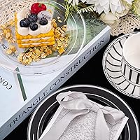 Vista 60 de I00000 60PCS Clear Gold Dessert Plates, Clear Plastic Plates with Gold Rim 7 Inch, Fancy Disposable Wedding Plate Heavy Duty for Thanksgiving