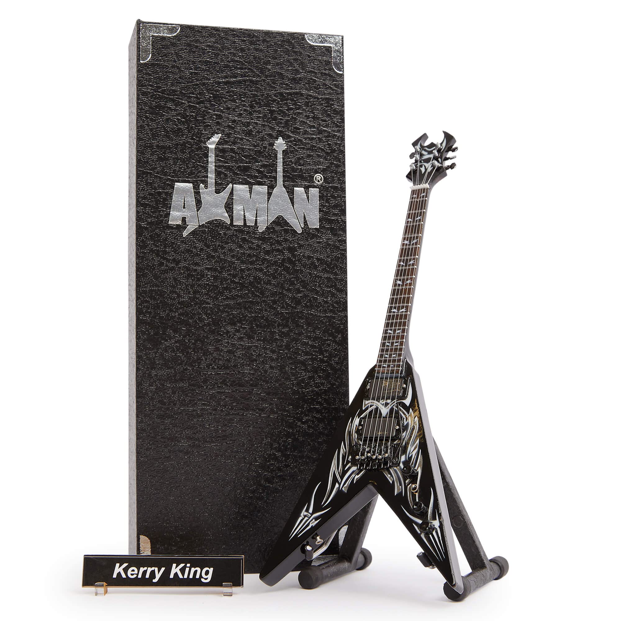 Kerry King – Réplique de guitare miniature – Cadeaux de musique – Ornement fait à la main - Les Beatles, Paul McCartney, John Lennon, RIngo Starr, George Harrison Kerry King - Réplique de guitare miniature - Cadeaux de musique - Ornement fait à la main