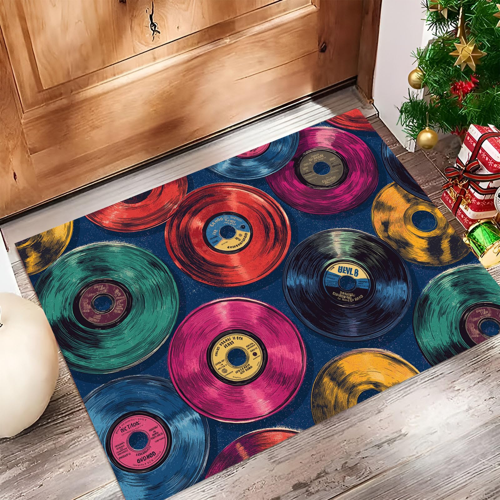 Tapis entrée intérieur rock rétro coloré pour égayer votre couloir 60x90