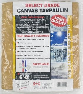 Canadian Tarpaulin Manufacturers 62007 Canvas Tarp, Tan, 10' x 18'