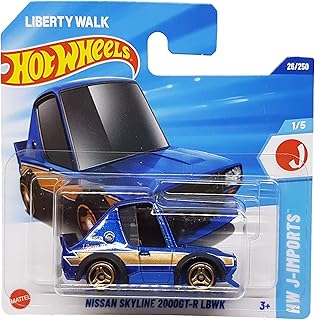 Hot Wheels - Nissan Skyline 2000GT-R LBWK - HW J-Imports 1/5 - HYX54 - Short Card - Liberty Walk - mavi altın metalik - Mattel 2025 - 1:64