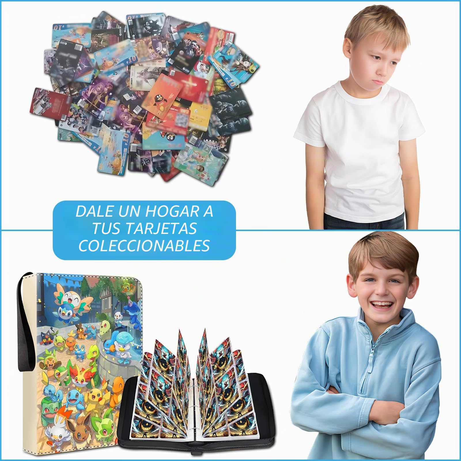 Álbum de colección para tarjetas, 55 páginas con capacidad para 440 tarjetas, álbum de coleccionistas, carpetas para cartas, porta tarjetas impermeable portátil, regalo para niños.