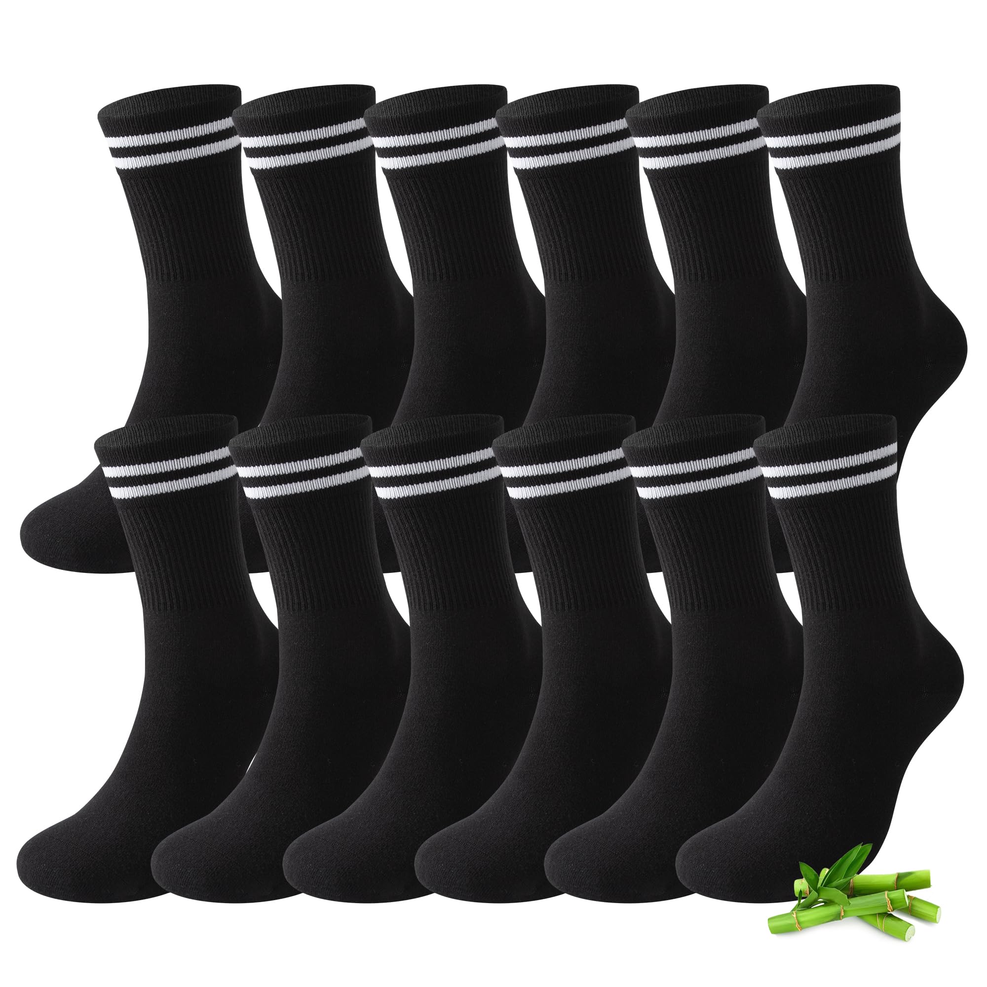FALARY 6/12 Paar Bambus Tennissocken Herren Damen Socken Anti-Schweiß Sportsocken Atmungsaktiv Bambussocken Laufsocken | Weich,Atmungsaktiv,Ohne Naht Anti-Blasen,Anti-Schweiß