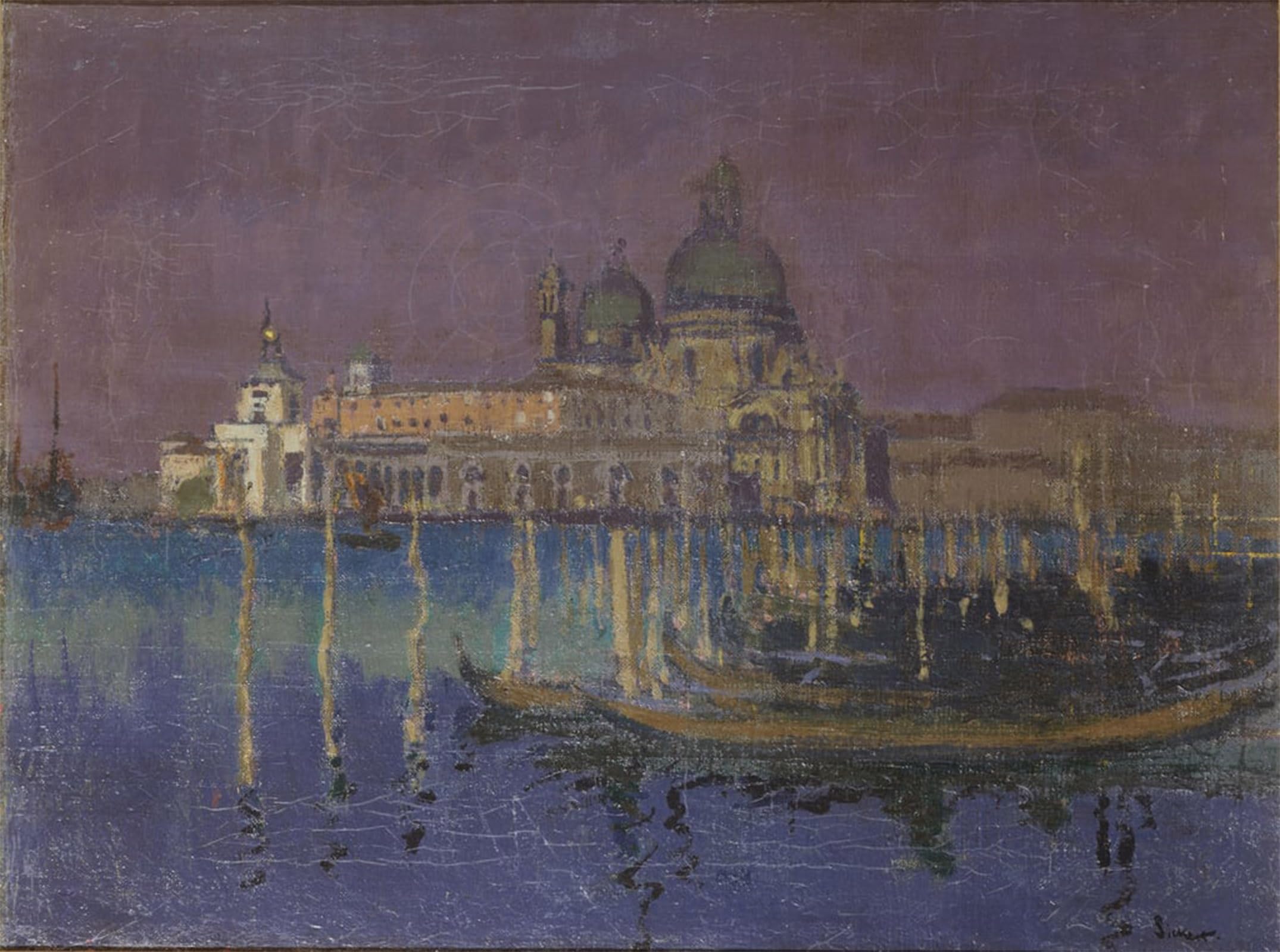 SERENDIPITP Vintage Picture Print on Canvas Wall Art Poster Nocturne the Dogana and Santa Maria Della Salute by Walter Richard Sickert Artwork Print Poster for Wall Decor 60x90cm