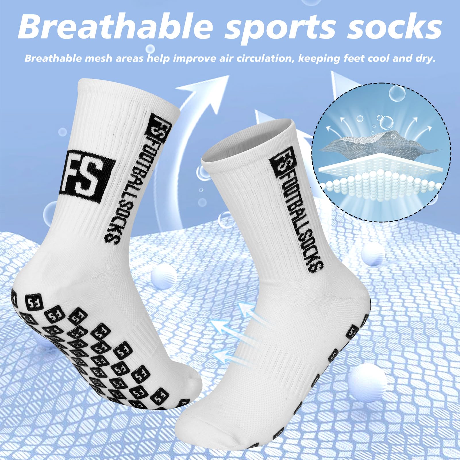 Fußball Socken für Kinder Sportsocken Anti Rutsch Grip Socken Fussball 31-39 Rutschfeste Fußballsocken Fußball Zubehör Football Socks für Fussball Basketball Laufen