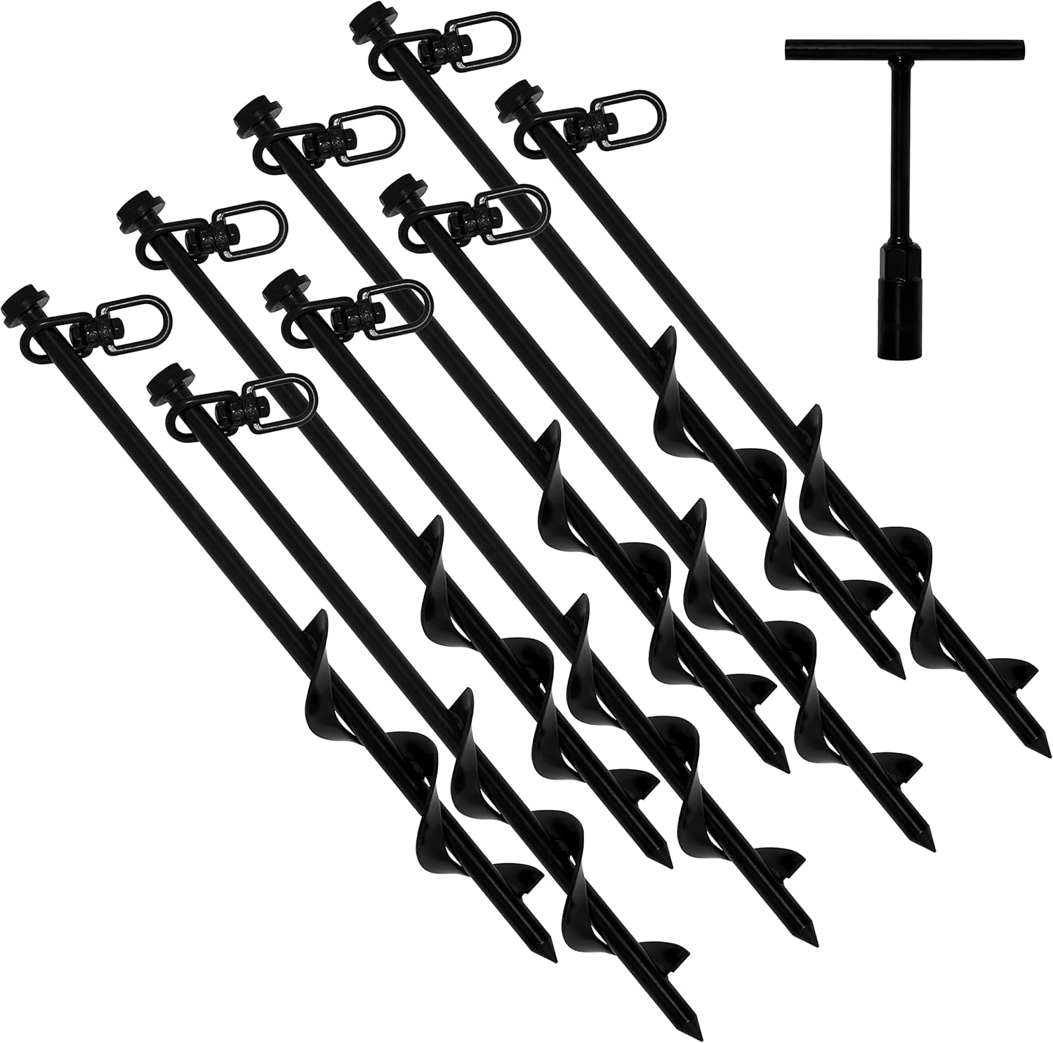 VASGOR 16” Ground Anchors (8pcs) Easy to Use with Drill