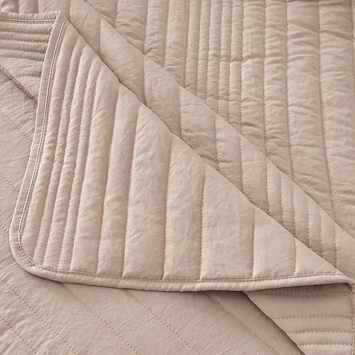 Miniatura 6 de Juego de edredón de tamaño individual, color gris pardo, colcha de microfibra ligera y ultrasuave  Colcha individual de 2 piezas para todas las