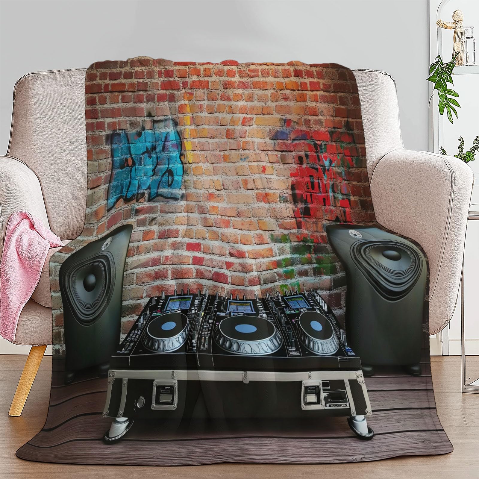 Koc polarowy z mikrofibry 220 x 240 cm, kreskówkowe studio 3D z cegły druk miękka flanelowa pluszowy koc na łóżko dla dorosłych i dzieci kemping, czerwony