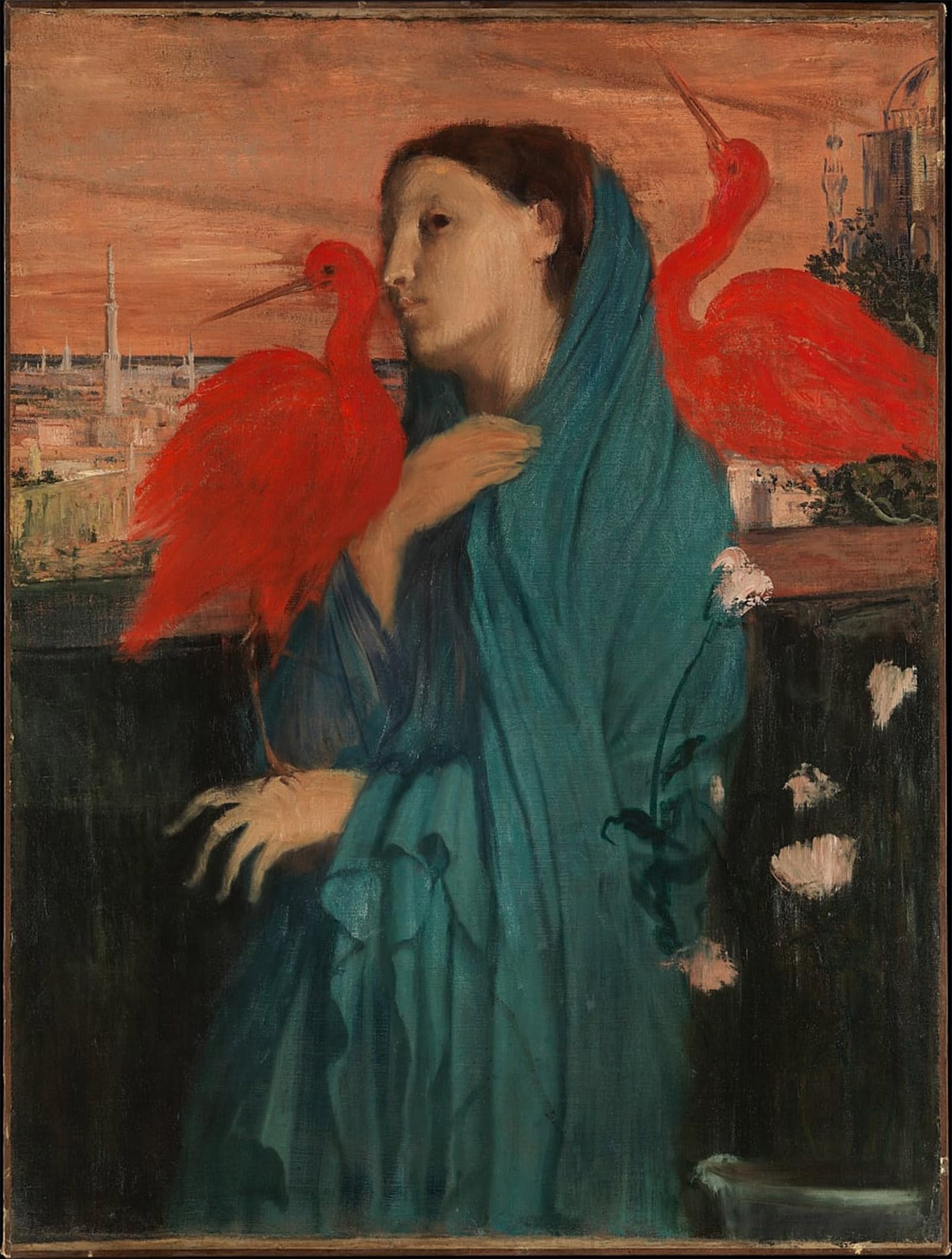 SERENDIPITP Vintage Picture Print on Canvas Wall Art Poster Young Woman with Ibisn by Edgar Degas Artwork Print Poster for Wall Decor 60x90cm