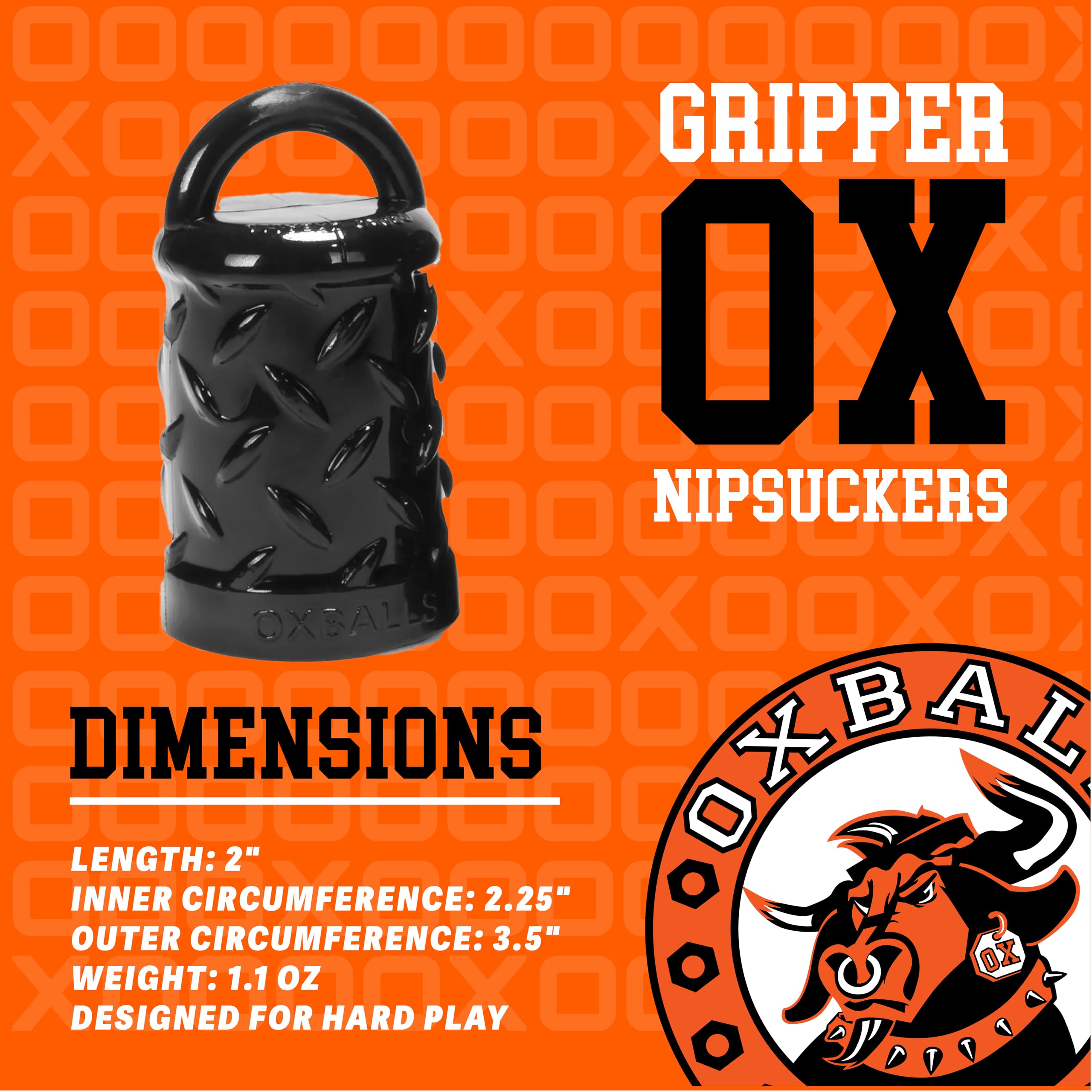 Oxballs Gripper - Succionadors de Pezones, Negro