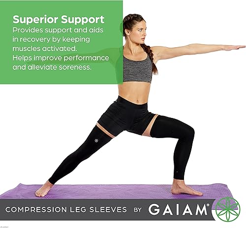 Miniatura 4 de Gaiam - Mangas de compresión de yoga, par de mangas para pilates, entrenamiento, fitness general, soporte de ajuste cómodo para los músculos, se