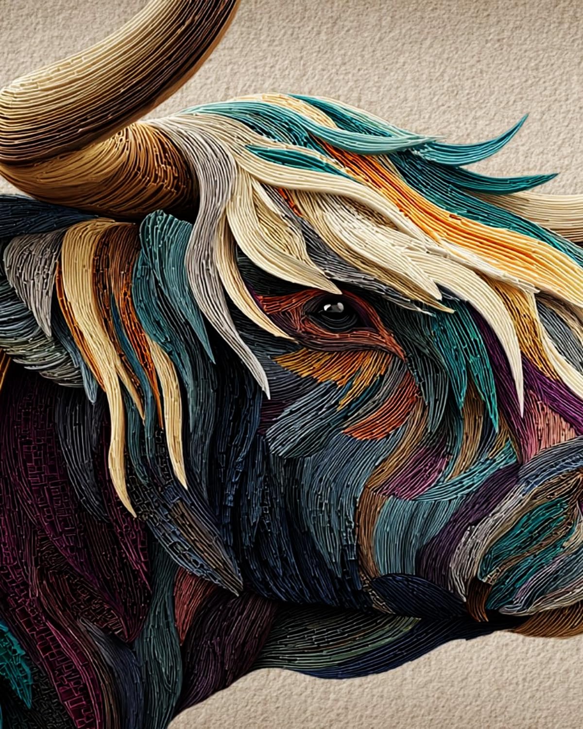 LIUBAISHI Paint by Numbers Kit for Adults, Colourful Yak, 40x50 cm, Acrylic on Canvas with 3 Brushes