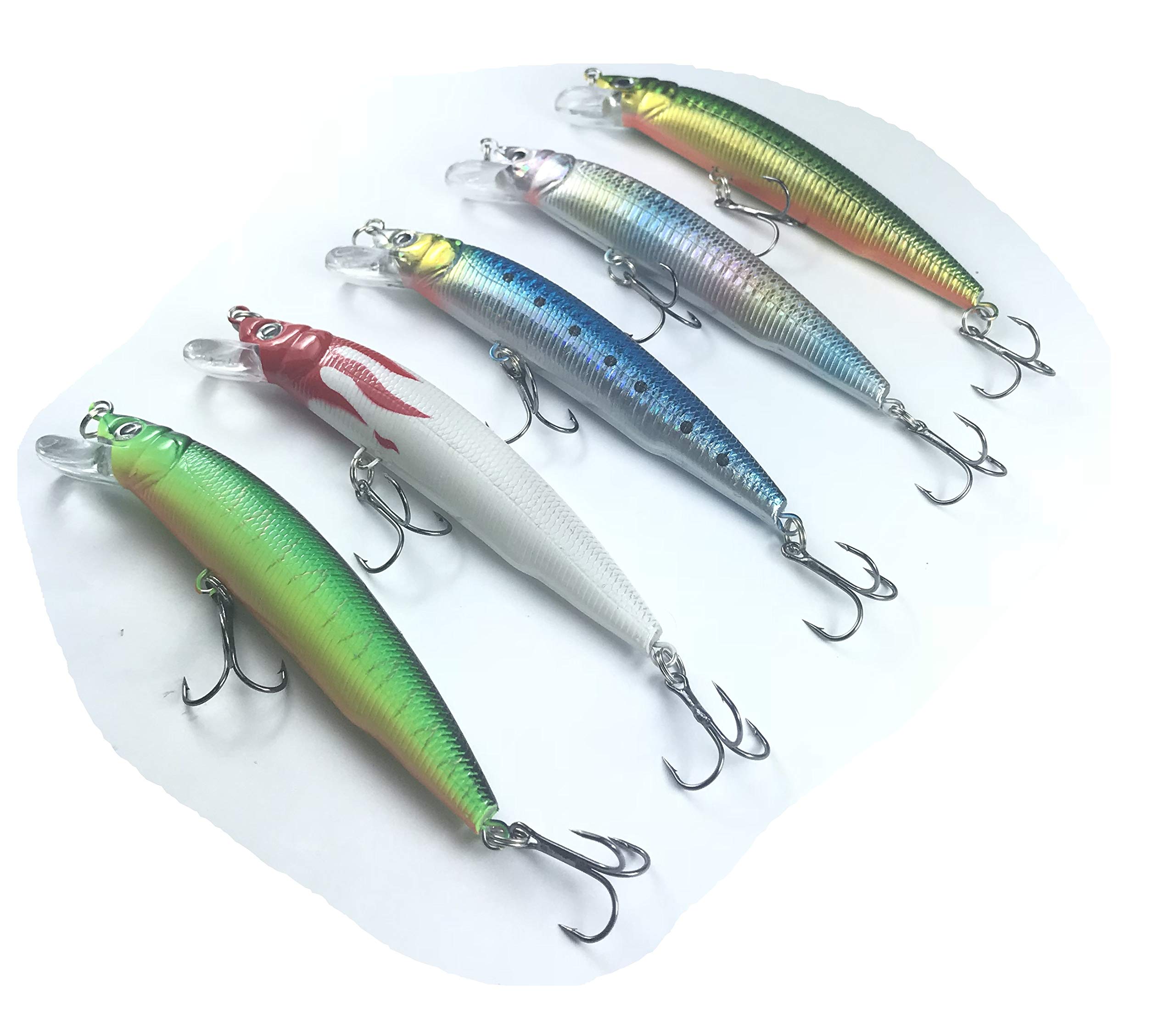 Amazon.co.jp: オルルド釣具 11.5cm 18g ルアーセット 5個 ミノー A 5