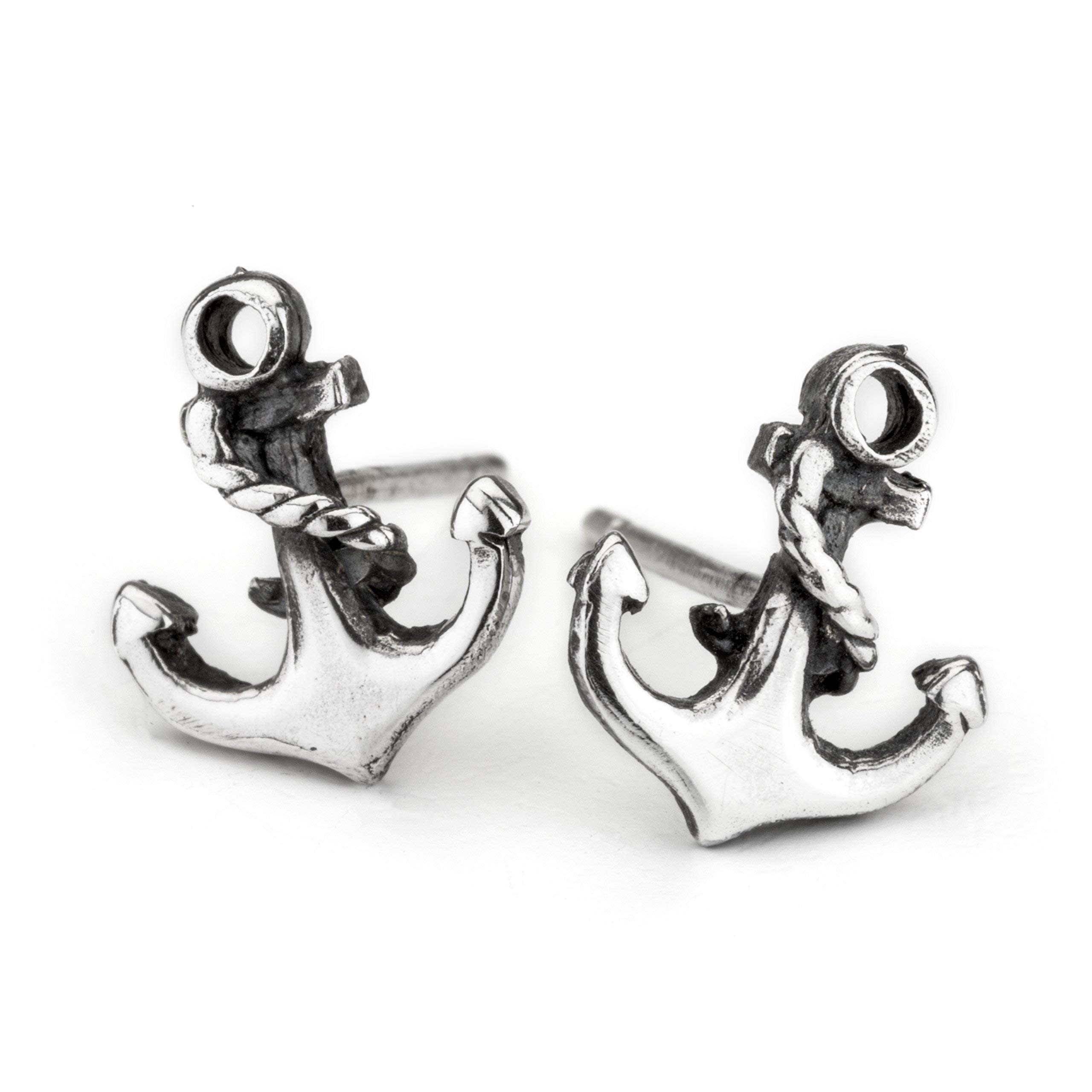 Silver Anchor Stud Earrings, 925 Sterling Silver Anchor Stud Earrings, Nautical Jewellery