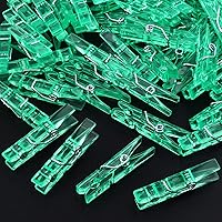 Vista 38 de BronaGrand 100pcs Mini Clear Plastic Utility Paper Clip, Clothespins Clip, Clothes Line Clips,Photo Clips
