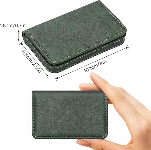 Miniatura 2 de Cartera con bloqueo RFID, tarjetero minimalista de cuero para tarjetas de crédito (12-verde)
