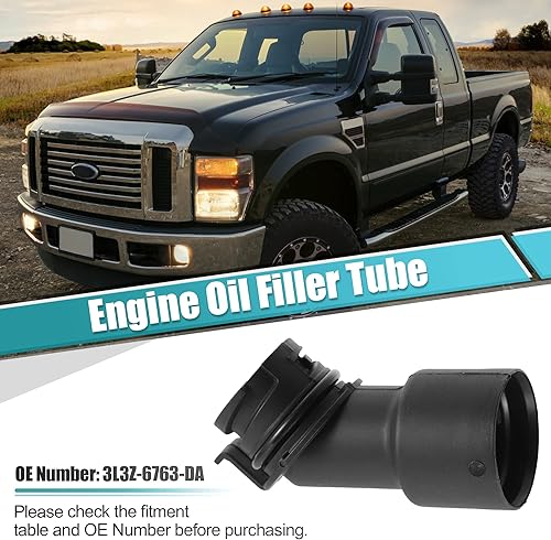 Miniatura 2 de X AUTOHAUX Tubo de llenado de aceite de motor para Ford F-150 F-250 F-350 Expedition para Lincoln Mark LT Navigator Reemplazar 3L3Z-6763-DA