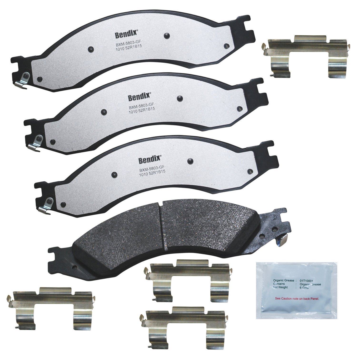 Bendix Fleet Metlok MKD1010FM Semi-Metallic Brake Pads for Chevrolet C4500 Kodiak 2009-2003, C5500 Kodiak 2009-2003, GMC C4500 Topkick 2009-2003, C5500 Topkick 2009-2003