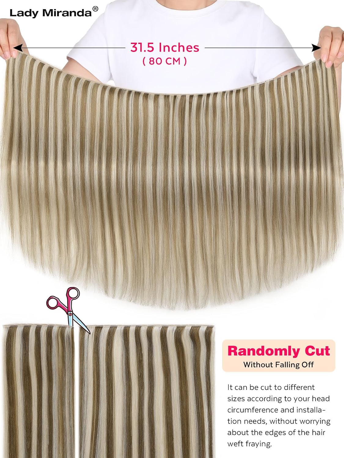 LADY MIRANDA Butterfly Hair Extensions Real Human Hair Double Invisible Hand-tied Weft Hair Extensions 18 Inch 100g Genius Twin Tab Remy Human Hair Extension with Micro Bead (Mixed Ash Blonde)