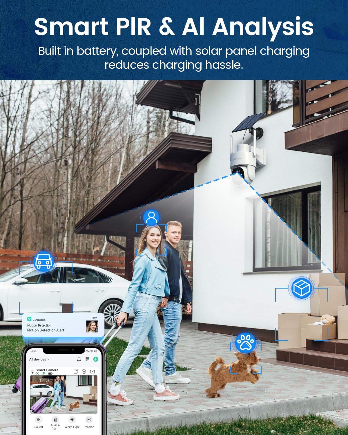 Armorcope Solar Security Cameras Wireless Outdoor,360° View Battery Powered with Spotlight Color Night Vision,2K WiFi Home Security,PIR Sensor,Wireless Easy Install, 2.4 GHz Wi-Fi - image 8