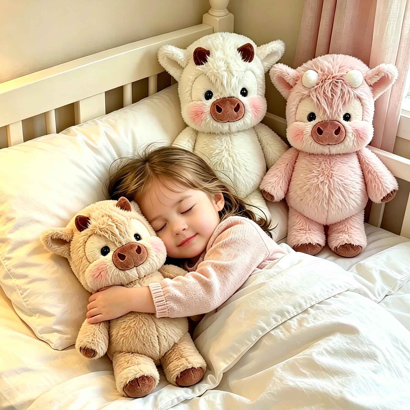 Peluche Vaca Que Corre, Peluche de Vaca de Pelaje Suave, Muñeco de Peluche Vaca para Niños y Regalos(A)