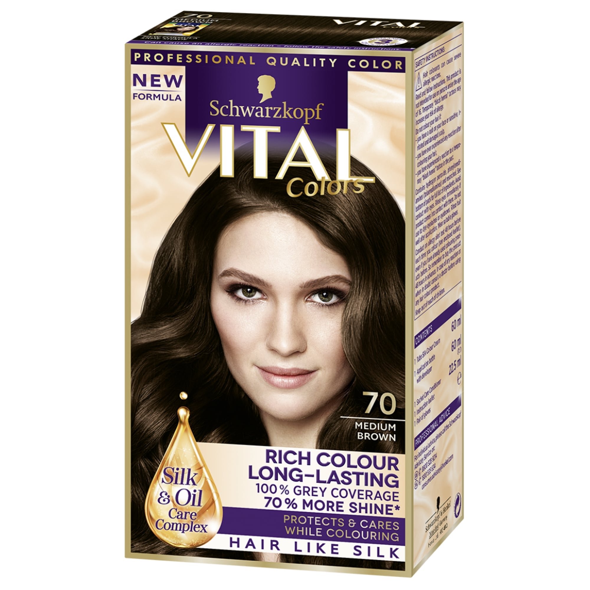 SchwarzkopfVital Colors Intensive Cream Colour Medium Brown 70
