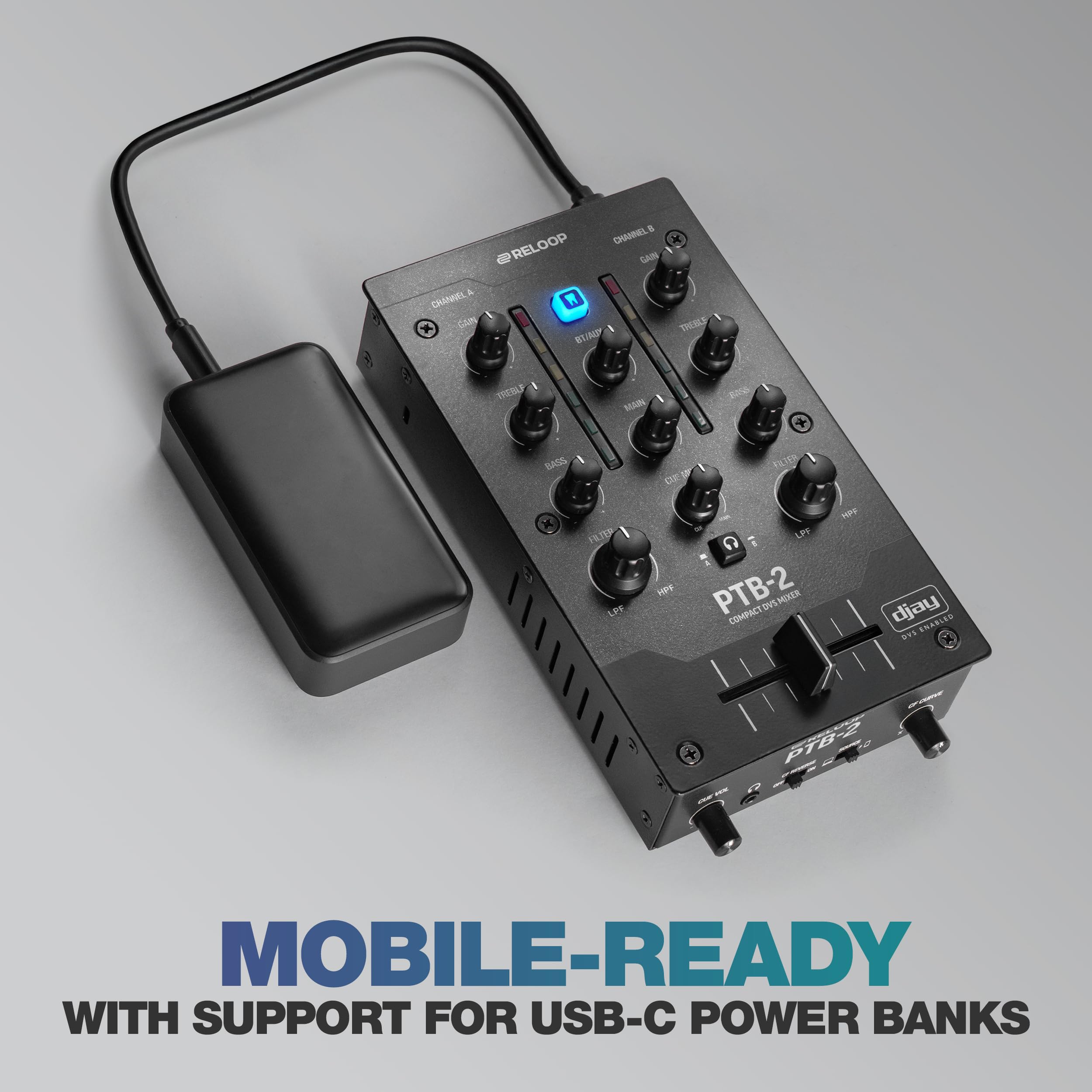 Reloop PTB-2 - Mixer DJ compatto e mobile 2+1 canali