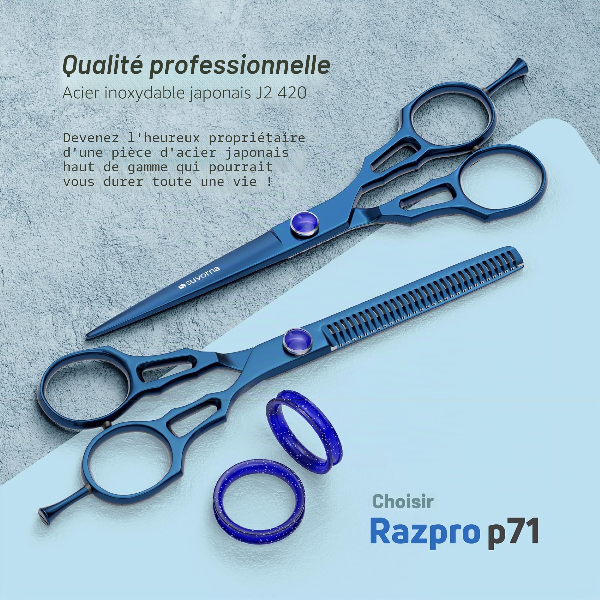 Kit Ciseaux Coiffure Professionnel 5.5" Ciseaux Desepaississant Cheveux Coupe Fourche Ciseaux Coiffeur Professionnel, Ciseaux Barbe Homme Ciseaux Cheveux Ciseau Coiffeur Accessoire Cheveux