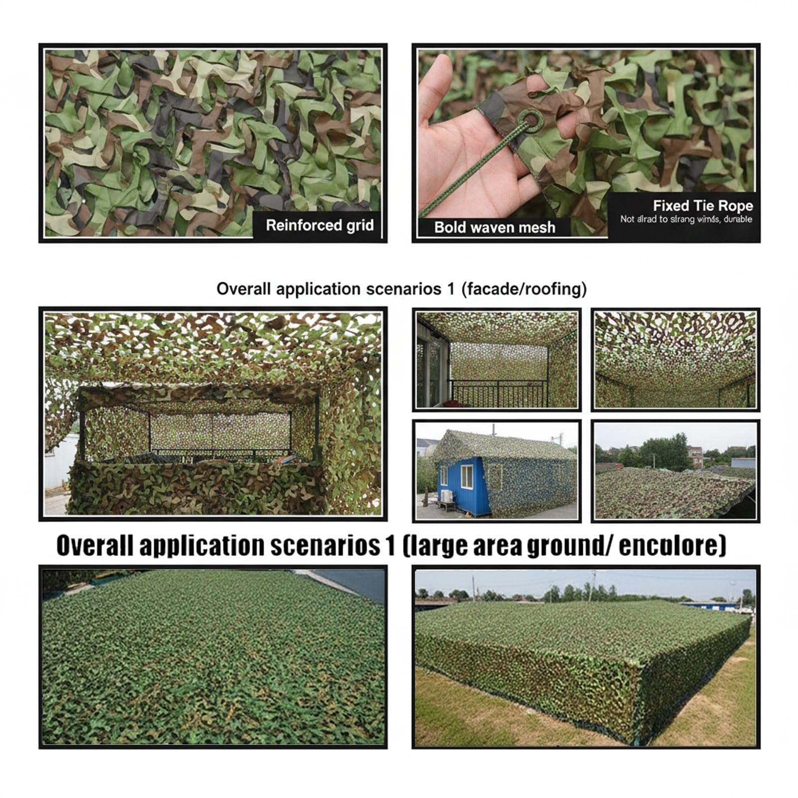 Genérico Red de Camuflaje para Caza 3x5m, Tela Oxford Militar para Escondite de Tiro, Observación de Aves, Equipo Táctico de Camping, Red Resistente Woodland para Bosque Sombra