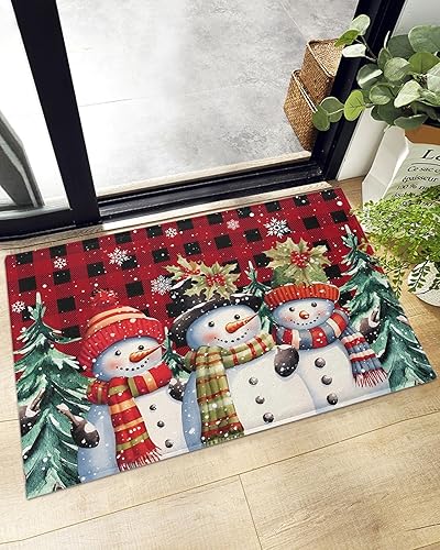 Miniatura 9 de Tapete de baño de hojas de arce de otoño, tapete de Acción de Gracias, antideslizante, suave y absorbente, tapete de área mullido a cuadros negros