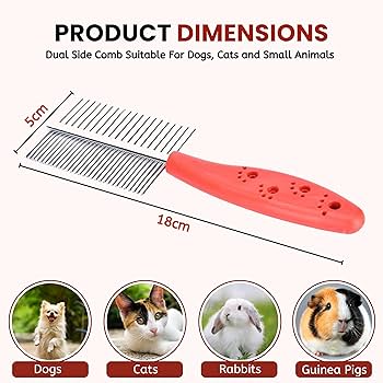 Flea Comb For Cats Brillirare 2 Pack Flea Lice Comb, Stainless Steel Dog Cat Grooming Combs With Rounded Teeth Cat Flea Shampoo