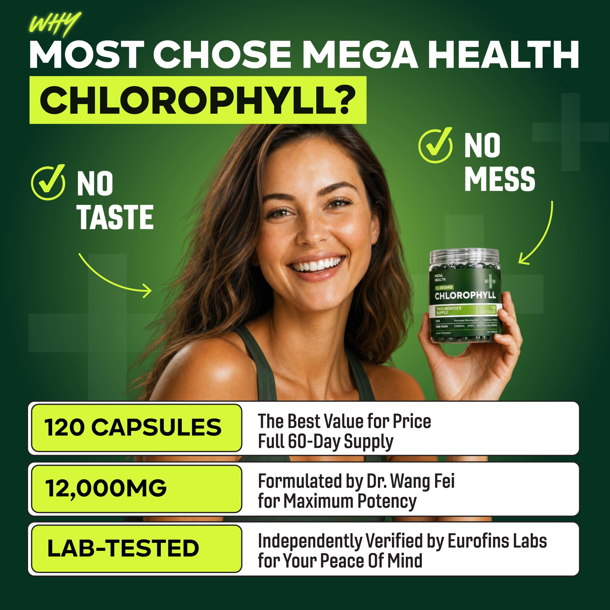 MEGA HEALTH Chlorophyll Capsules - 120 Vegan Chlorophyll Pill — Amazon image 2