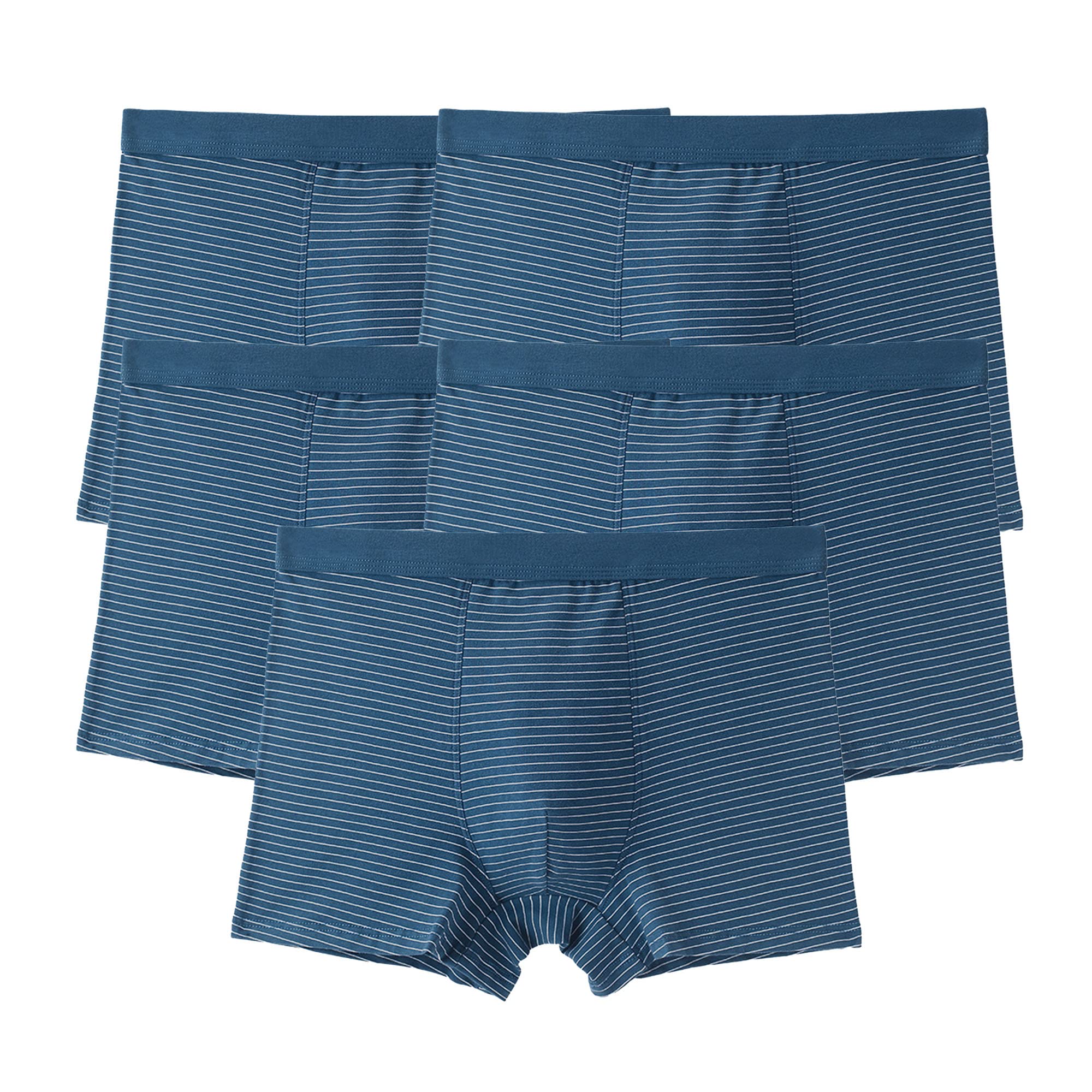 JEKE-DG Boxer classique en coton pour homme - Imprimé rayé - Taille basse - Lot de plusieurs