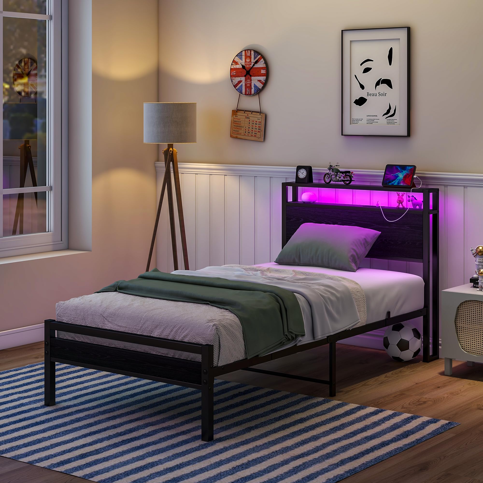 The Living Store Bedframe - Naam van de - eenpersoonsbed van