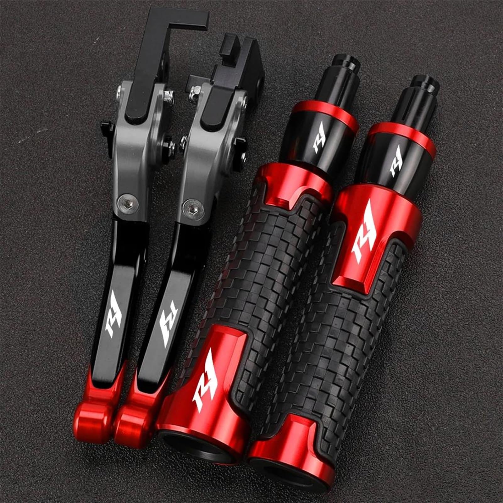 GQUIKGW Replace Motorcycle Adjustable Extendable Folding Brake Clutch Levers Handle Grip Grips Ends for Y-AMAHA YZFR1 YZF-R1 R1M R1S 2015-2018
