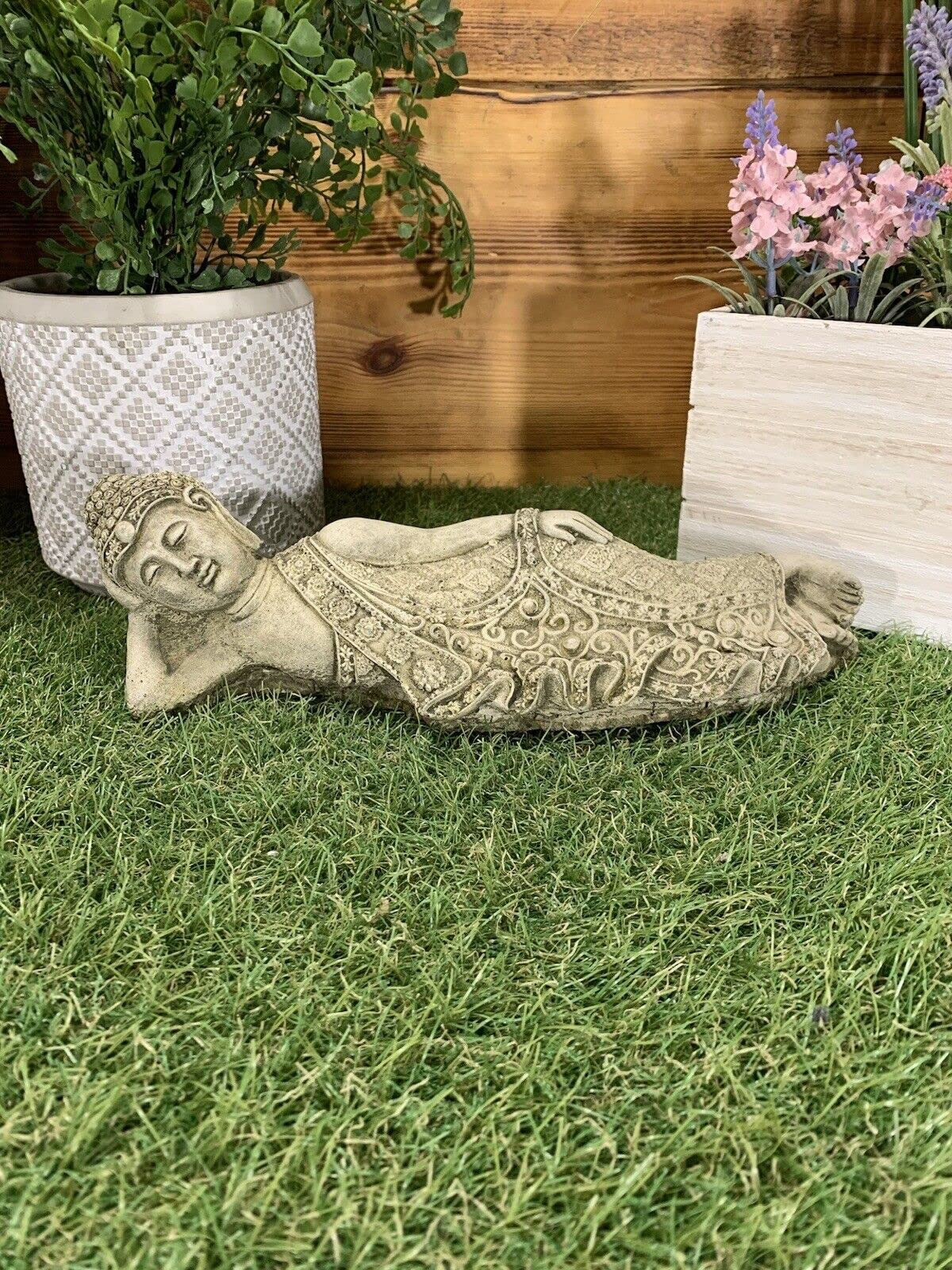 J And L Stone Ornaments Stone Garden Oriental Laying Buddha Statue Ornament