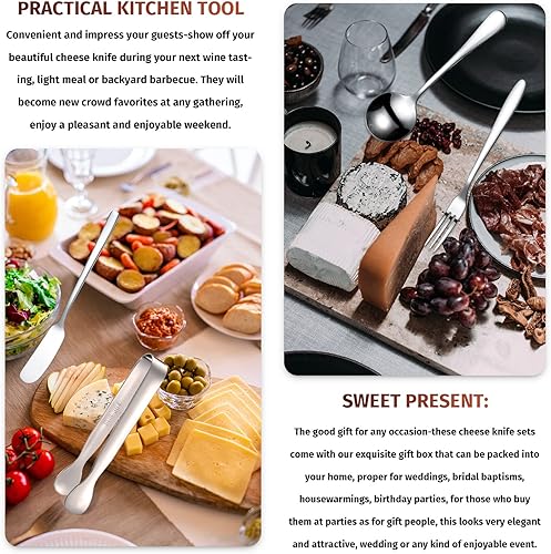 Miniatura 4 de Juego de 35 cuchillos esparcidores de mantequilla de queso, accesorios de charcutería, cuchillos esparcidores de acero inoxidable, tableros de